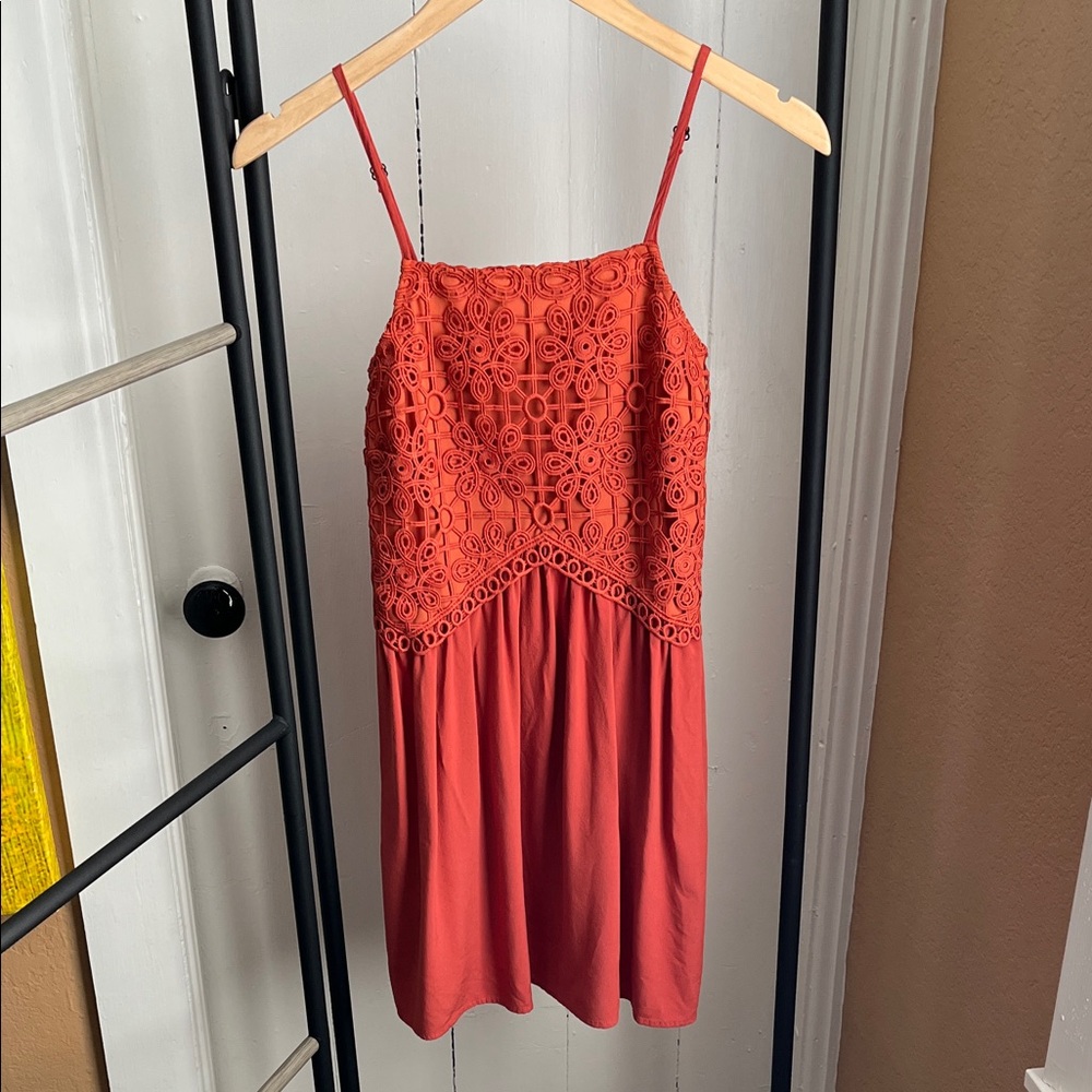 Women's Orange Lace Top